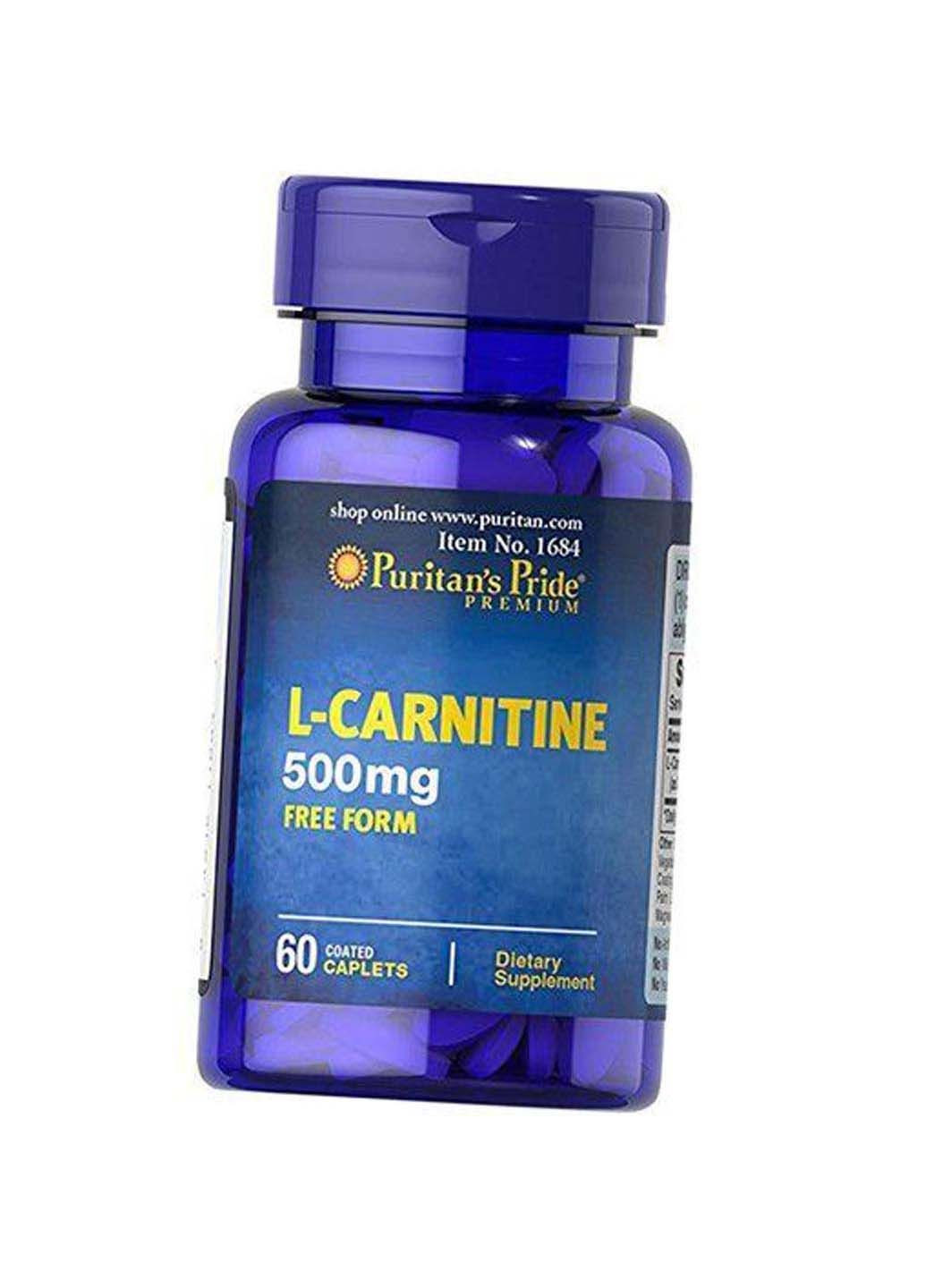 L-карнитин L-тартат L-Carnitine 500 60каплет Puritans Pride (292710888)