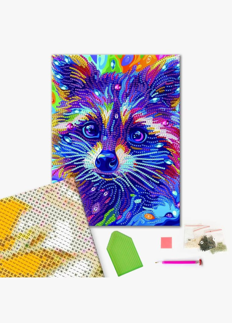 Алмазная мозаика Цветной енот 25 х 25 BH031 Brushme (348359719)