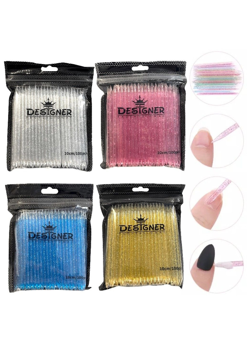 Многоразовые пластиковые (апельсиновые) палочки Designer 10 см. Designer Professional (292734631)