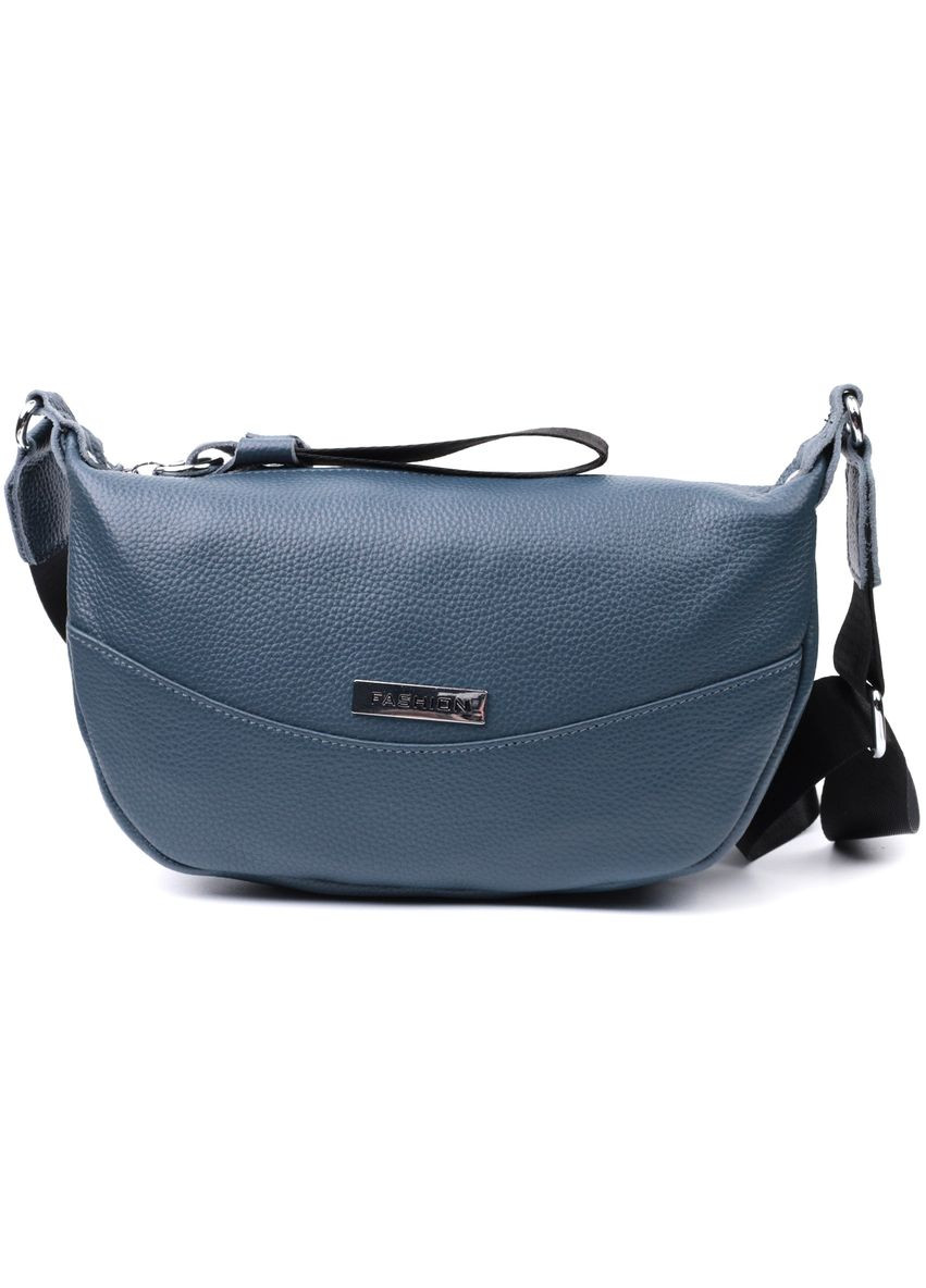 Сумка через плечо женская с необычным бегунком брелком кожаная 22617 Синяя Vintage (302008973)