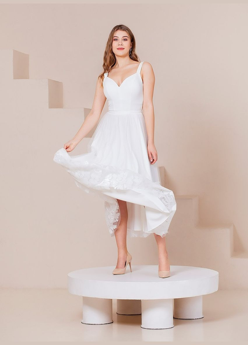 Білий вечірня плаття а-силует Lolita однотонна