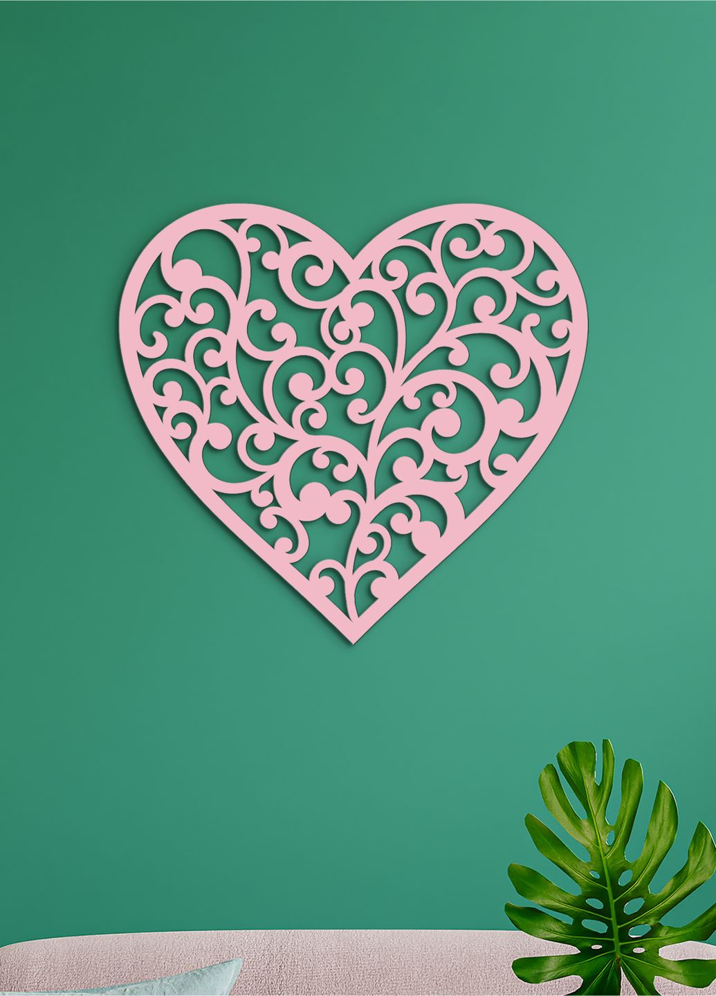 Современная картина на стену в спальню, декор для комнаты "Любящее сердце", минималистичный стиль 35х38 см Woodyard (292112612)