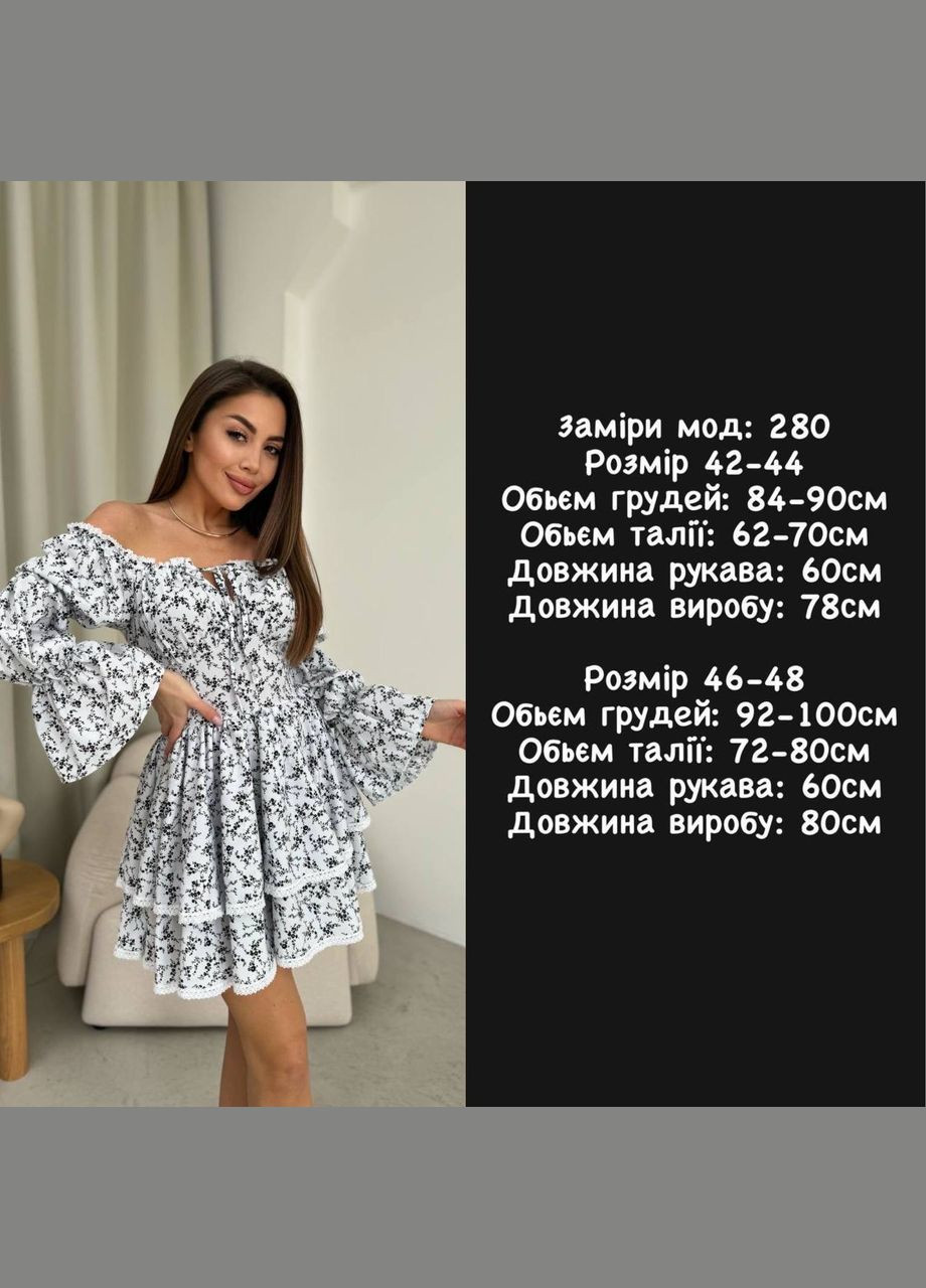 Чорна повсякденний, кежуал, коктейльна, вечірня жіноча сукня FINO Mode з квітковим принтом