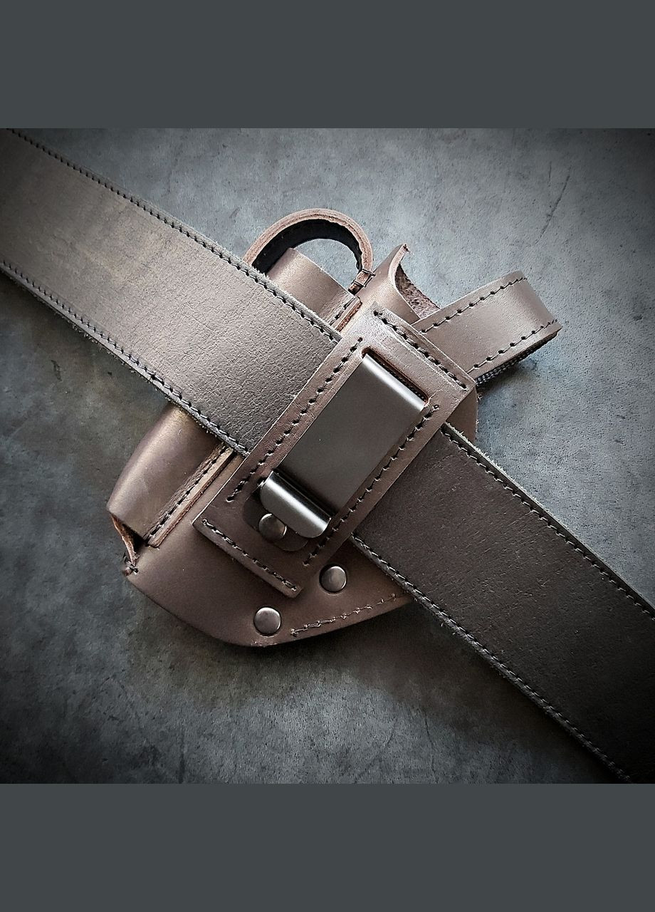 Кобура поясна шкіряна (коричнева) під ПМ, на скобі (brown power) No Brand (339621614)