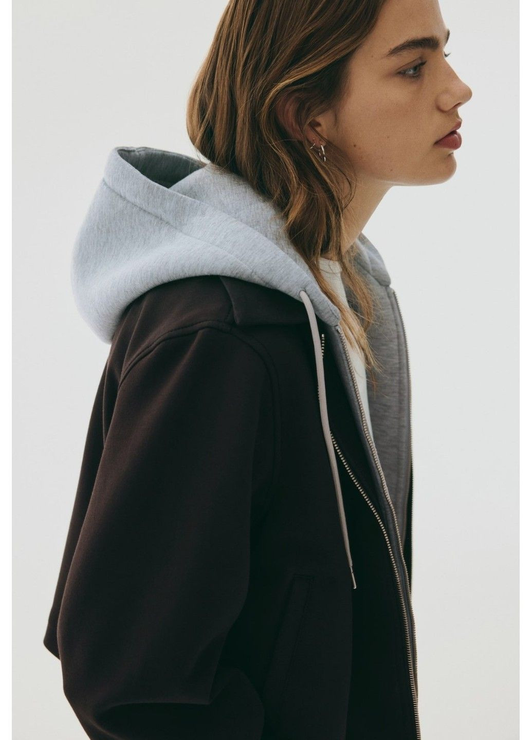 Темно-коричнева демісезонна жіноча двошарова куртка н&м (58494) xs темно-коричнева H&M