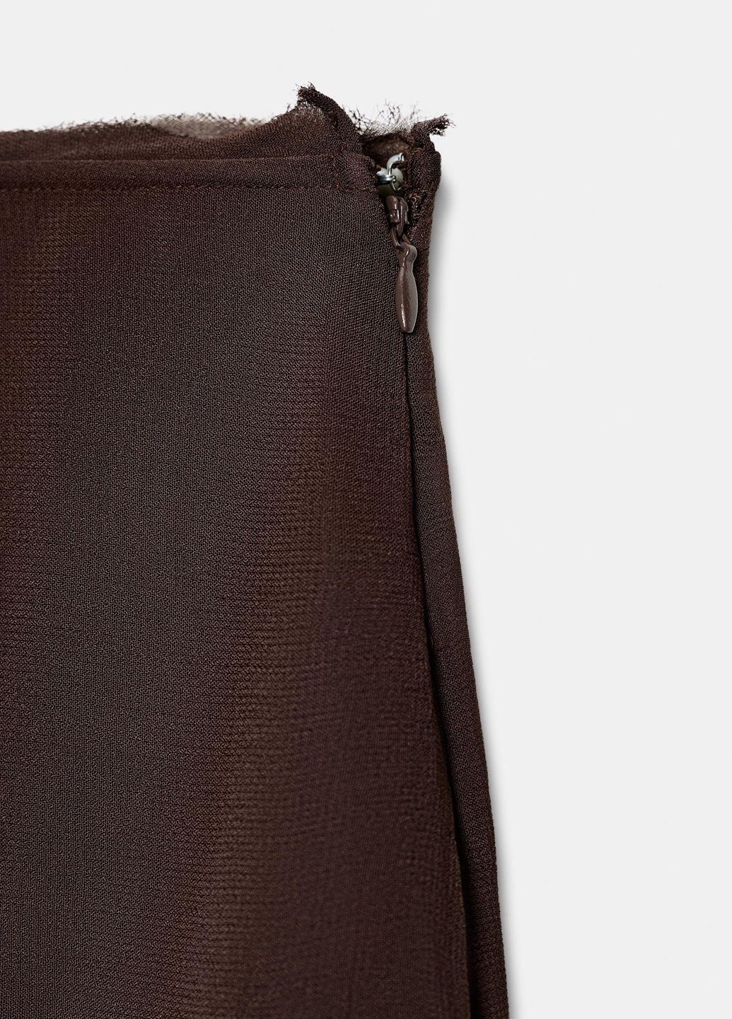 Коричневая повседневная однотонная юбка Zara
