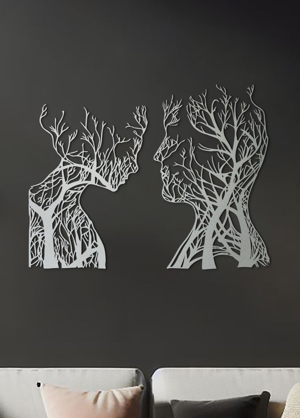 Декор для кімнати, дерев'яна картина на стіну "Закохана пара", оригінальний подарунок 95х70 см Woodyard (292012966)