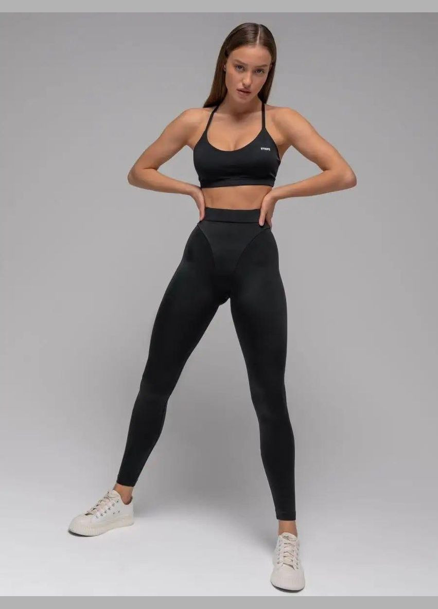 Водовідштовхуючі лосини з ефектом push-up з біфлексу чорні No Brand Fitnes (315403195)