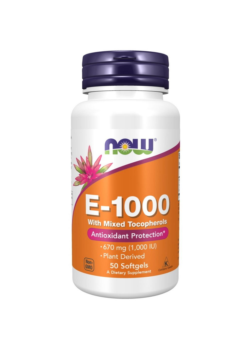 Витамины и минералы Vitamin E-1000 with Mixed Tocopherols, 50 капсул Now (294929137)