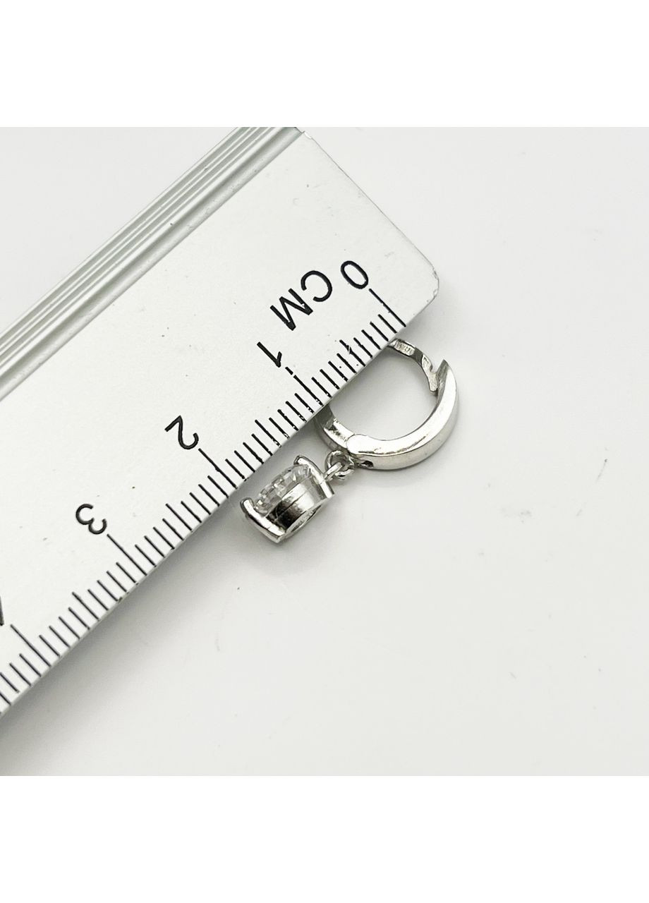 Сережки-кільця срібні з кубічним цирконієм 3,05 г No Brand (369737275)