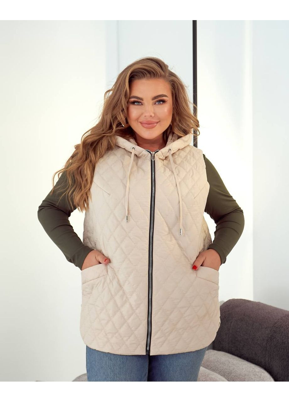 Жилет женский стёганый с капюшоном No Brand (361221229)
