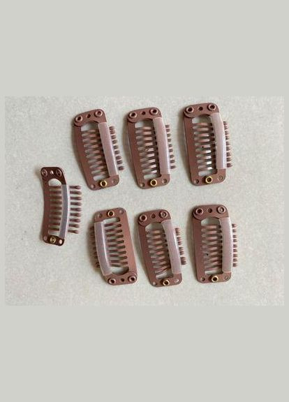 Заколка для накладных волос и рукоделия 32 мм гребешком светло-коричневая No Brand (307252271)