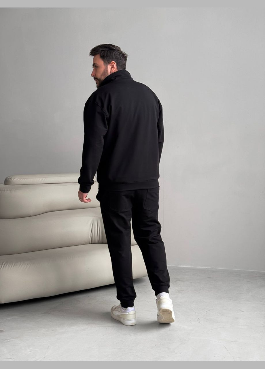 Мужской спортивный костюм Pull без капюшона черный. No Brand (327845510)