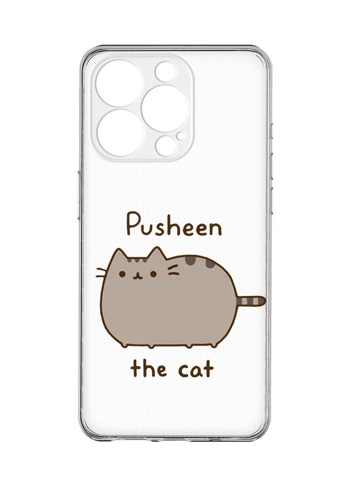 Прозорий чохол із захистом камери на iPhone 15 Pro Пушин котик (принт 412) Creative (356121747)