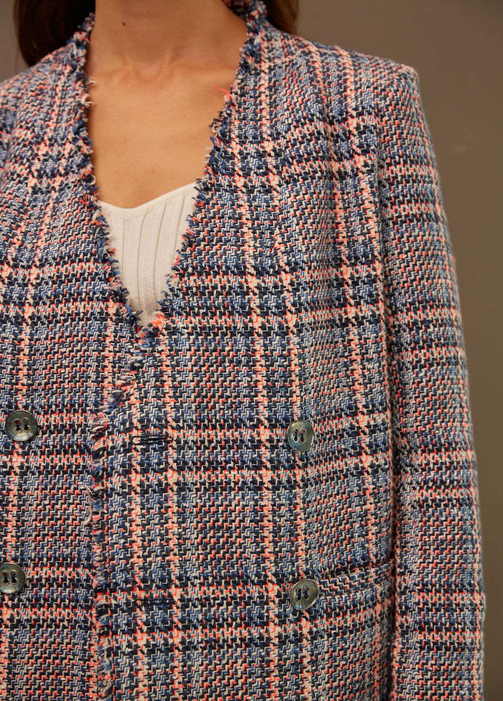 Двобортний жакет з твідовоі тканини Kohai (315864241)