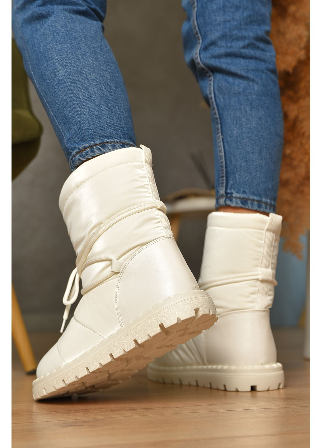 Дутики жіночі на хутрі білого кольору Let's Shop (362460787)