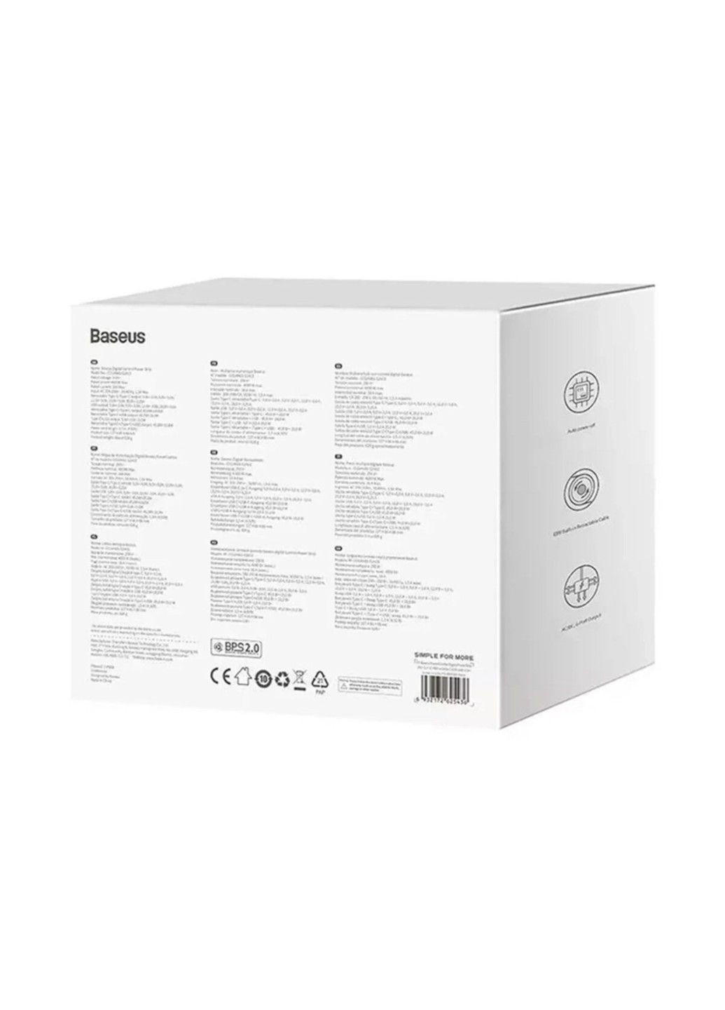 Сетевое зарядное устройство PowerCombo Digital PowerStrip 2AC+1U+1C+Retractable-C 65W with 1.5m Power cord EU Black Baseus (369457519)