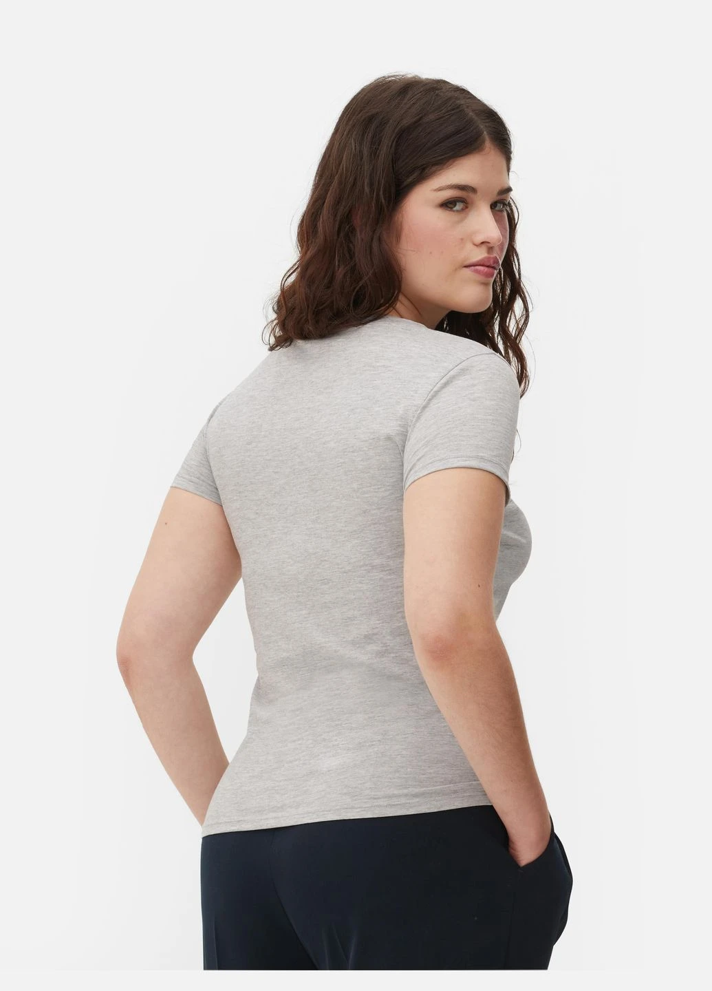 Футболка basic,сірий меланж, Primark - (346395160)