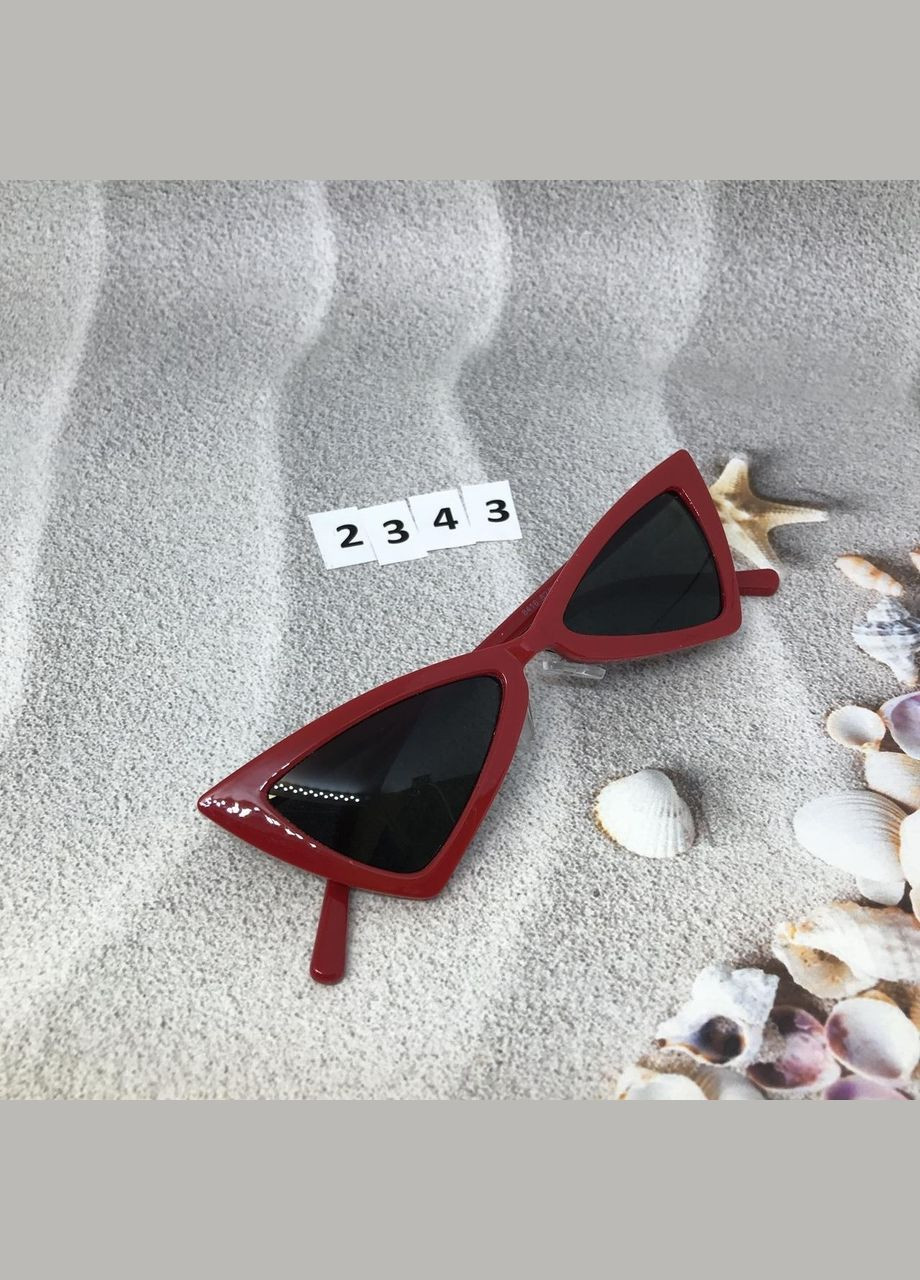 Модные красные ретроочки с черными линзами. No Brand (302316629)