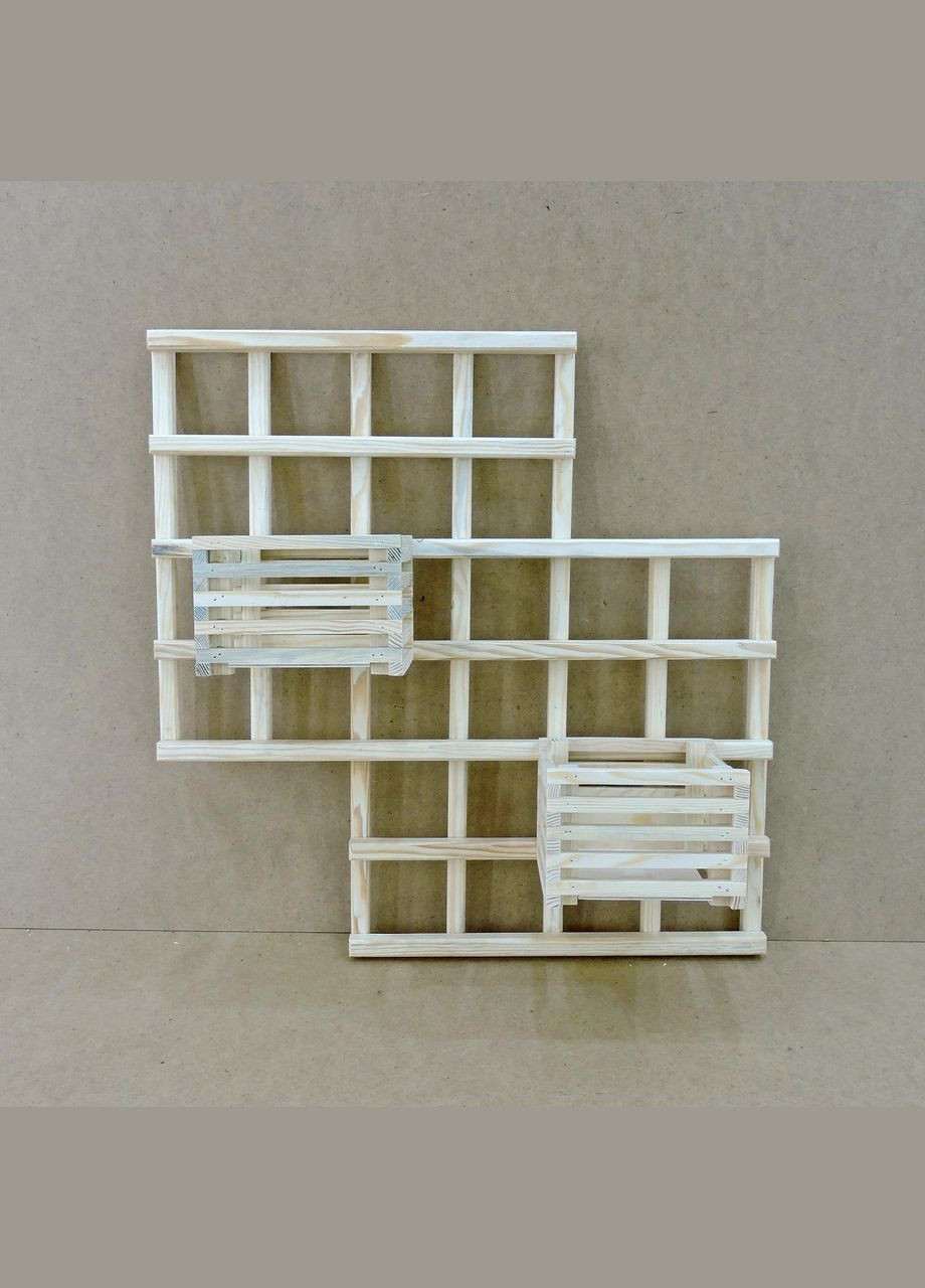 Полиця настінна для квітів з дерева Жуіс бланже (ЦВС-002901) No Brand (328225431)