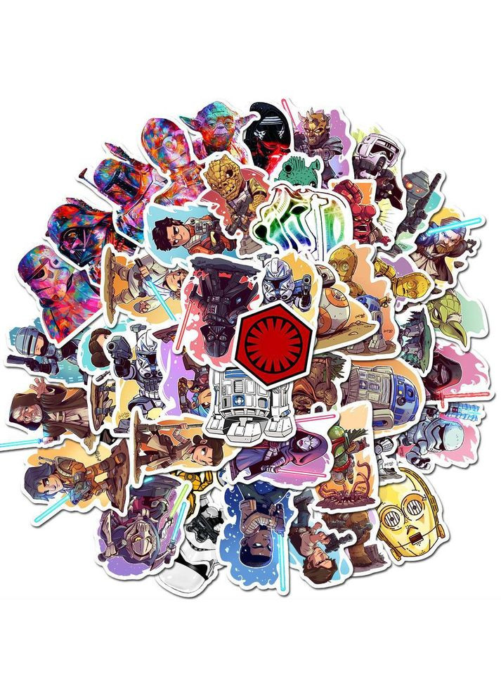 Зоряні війни стікери наклейки Star Wars аксесуари стікерпак 50 шт Shantou (332996981)