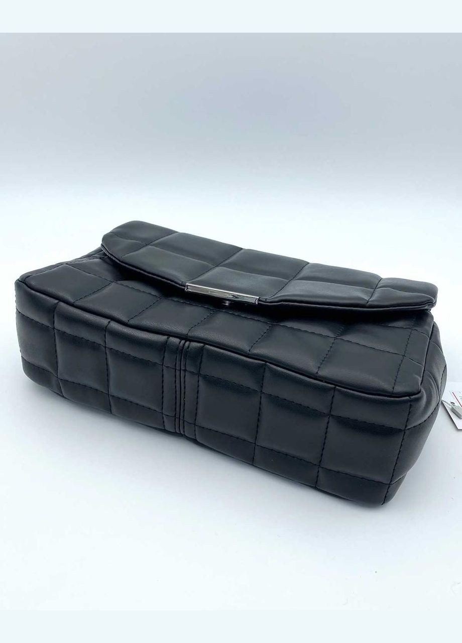 Женская кожаная сумка кросс-боди через плечо «Ронни» черная со стеганным узором WeLassie (298571096)