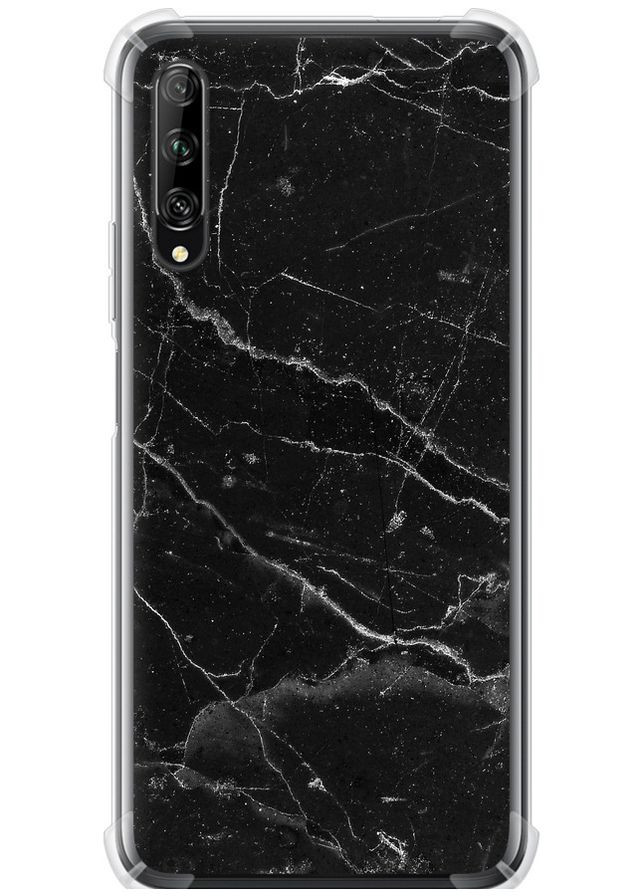 Силіконовий протиударний с посиленими кутами чохол 'Чорний мармур v2' для Endorphone Huawei P Smart Pro (316646516)