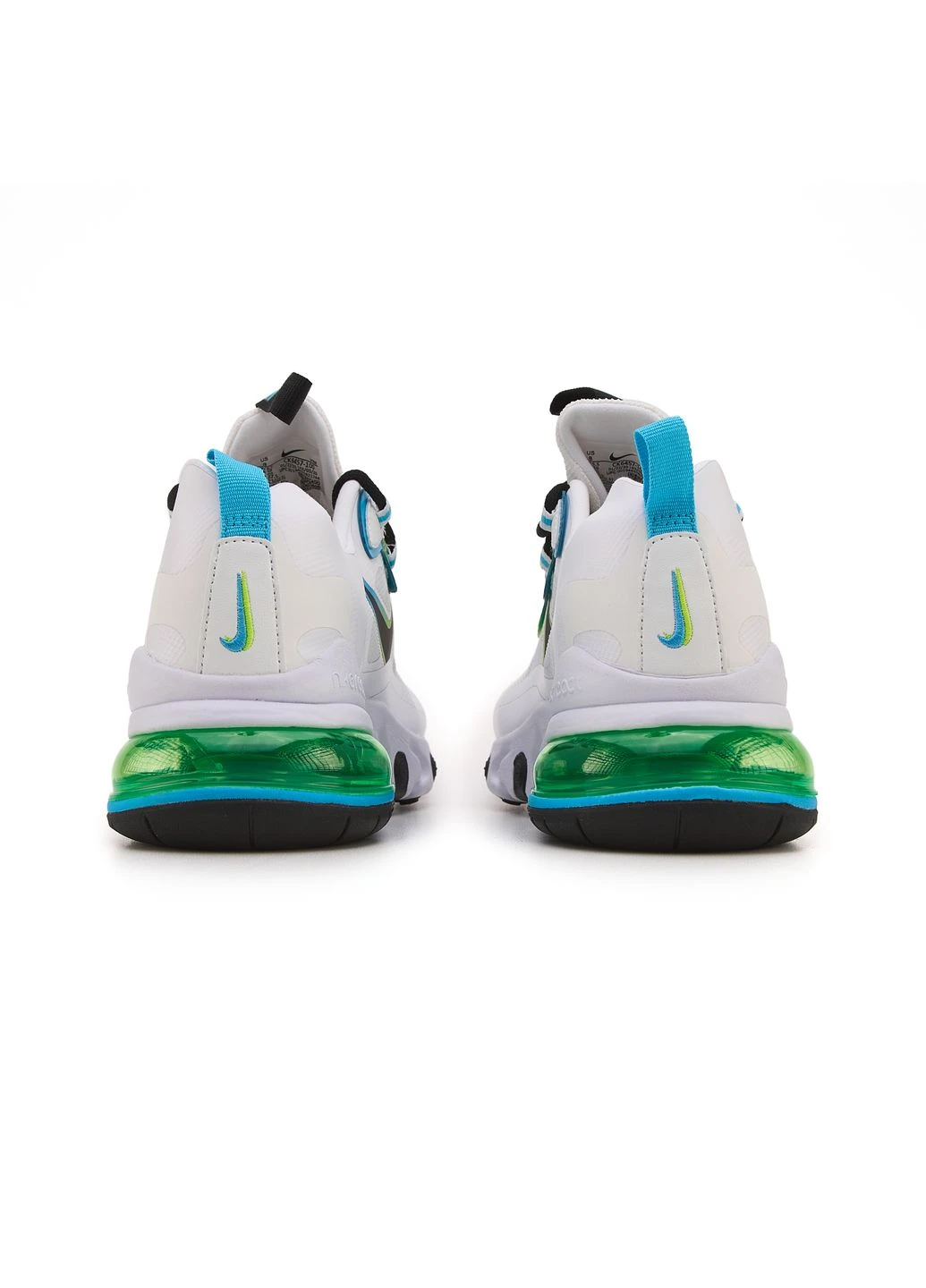 Серые демисезонные кроссовки мужские nike air max 270 react ww white green blue найк аир макс 270 No Brand
