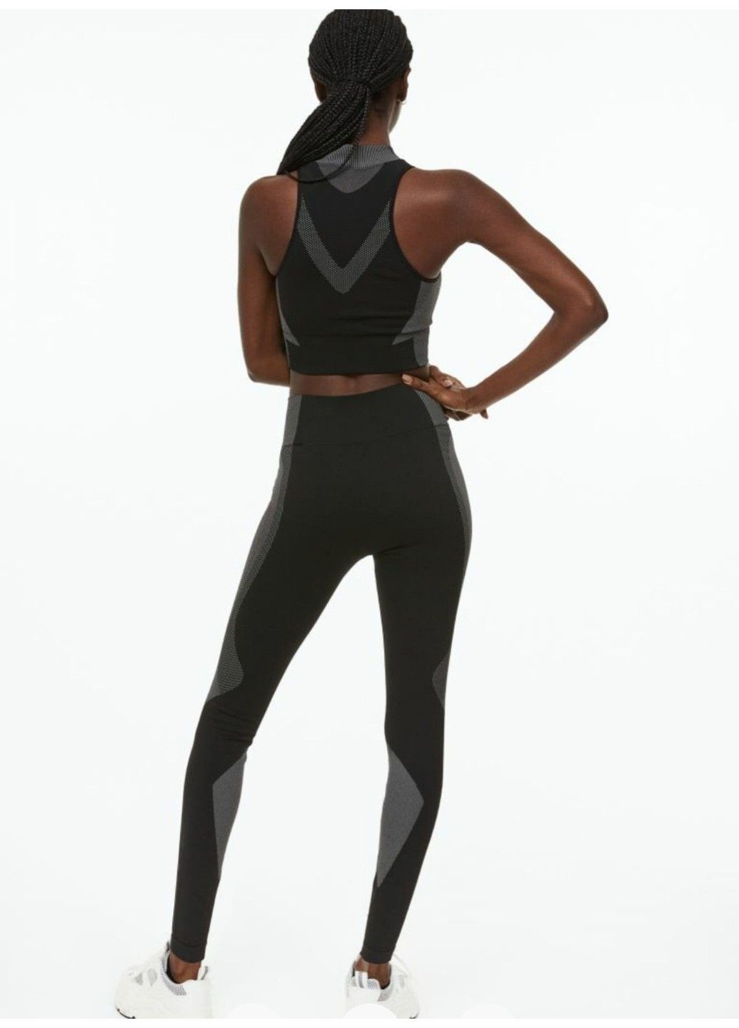 Черные демисезонные женские бесшовные спортивные леггинсы н&м (56870) s черные H&M
