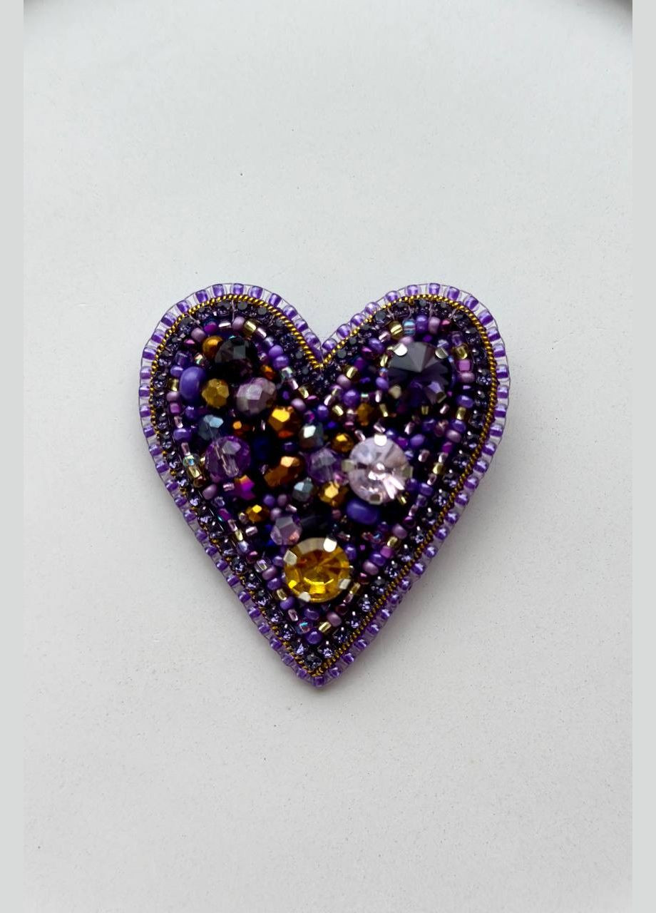 Брошь "СЕРДЦЕ ФИОЛЕТОВОЕ" HeartLight (338379240)