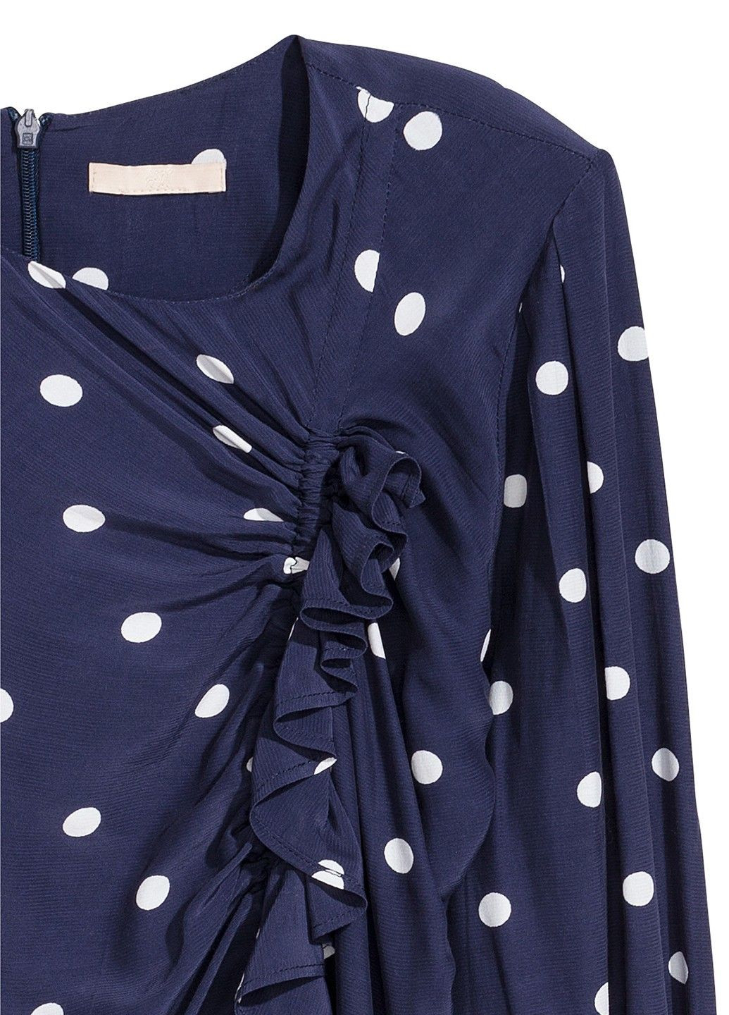 Синее кэжуал платье H&M в горошек