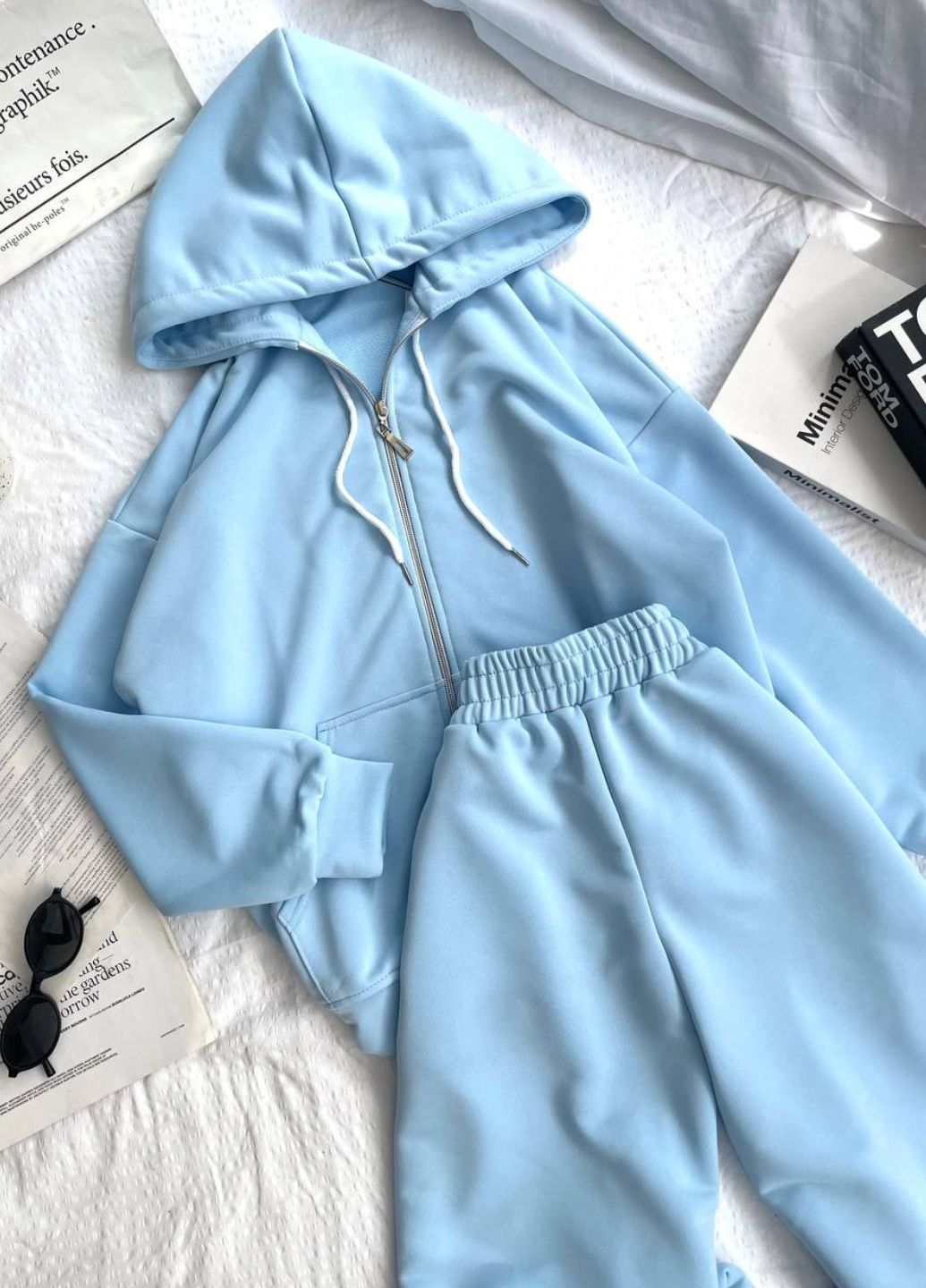 Базовий повсякденний демісезонний костюм двійка: худі на блискавці + штани з затяжками Tik-Tak (360899256)