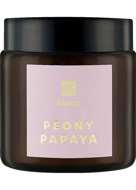 Натуральна ароматична свічка із соєвого воску з ароматом півонії та папаї Home 100ml (1145796-31023696) HiSkin (368612857)