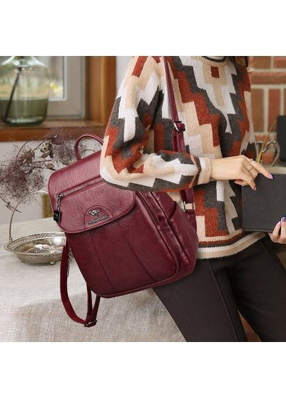 Стильный женский мини рюкзак сумка 2 в 1 экокожа городской рюкзачок для прогулок и шопинга ProDobro (363135878)