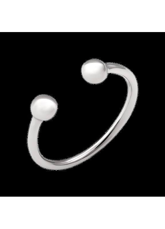 Серебряное кольцо фаланговое две бусины без камней Каштан (342334639)