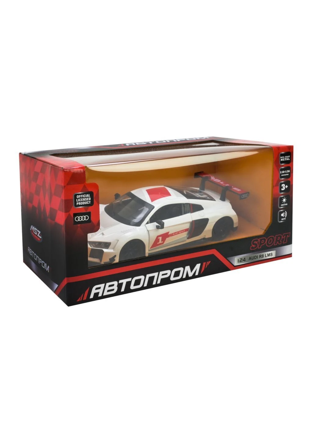 Модель машины AUTOPROM 1:24 с подсветкой, звуком и открывающимися дверями, 24,5×12 см No Brand 68262A(W) (374654190)