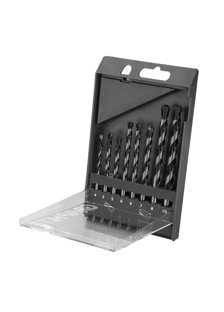 Набор сверл 8 шт. - по бетону 4, 5, 5, 6, 6, 7, 8, 10 мм Graphite (354198391)