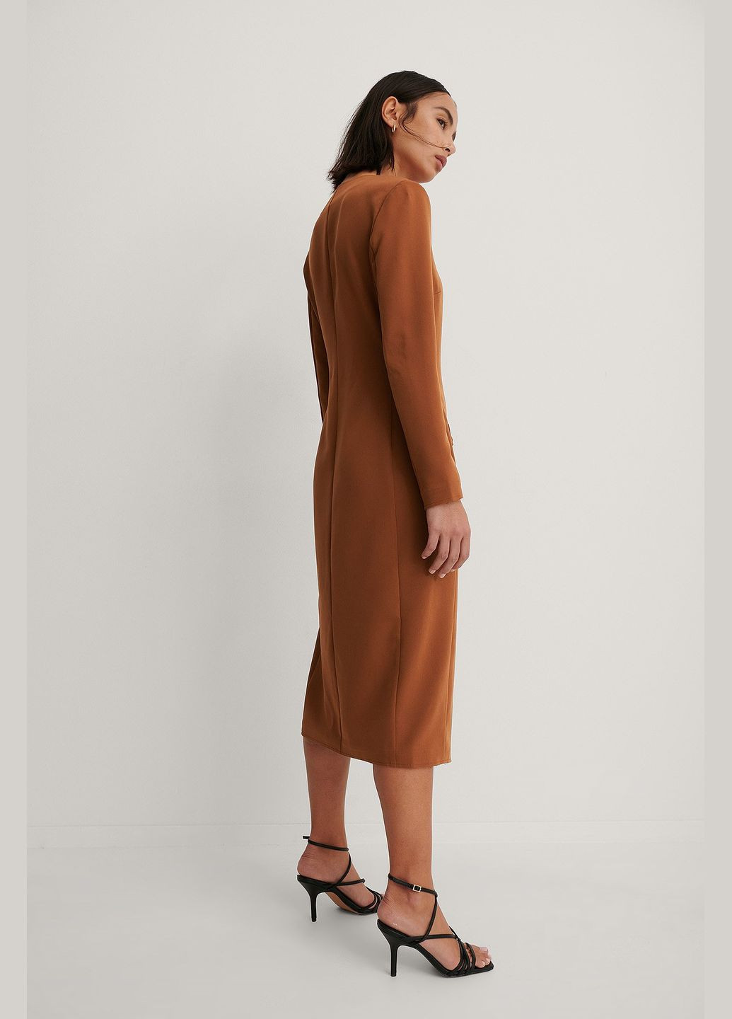 Коричневое платье демисезон,коричневый, NA-KD