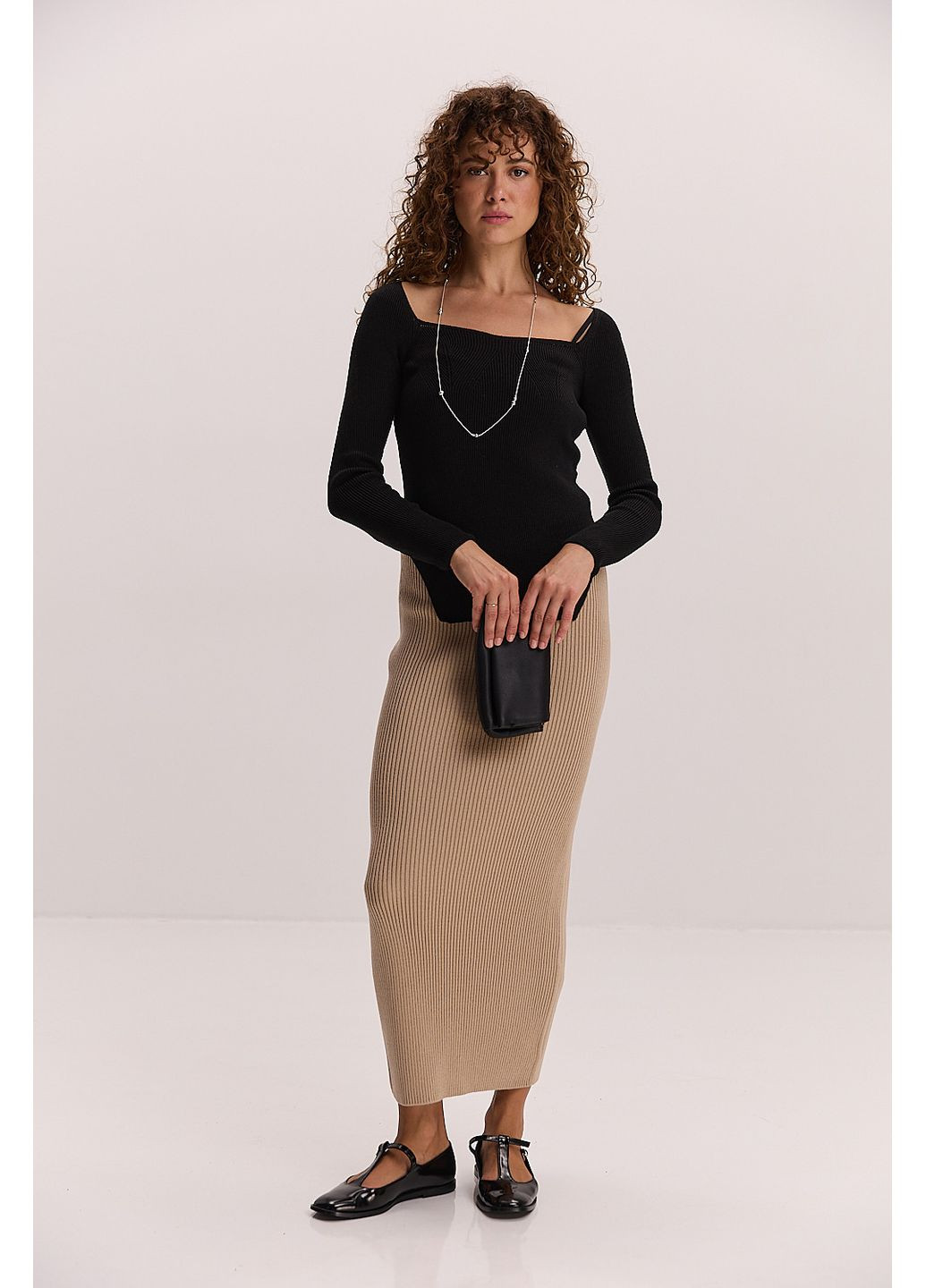 Вязаная женская кофта с разрезами внизу Arjen (353036835)