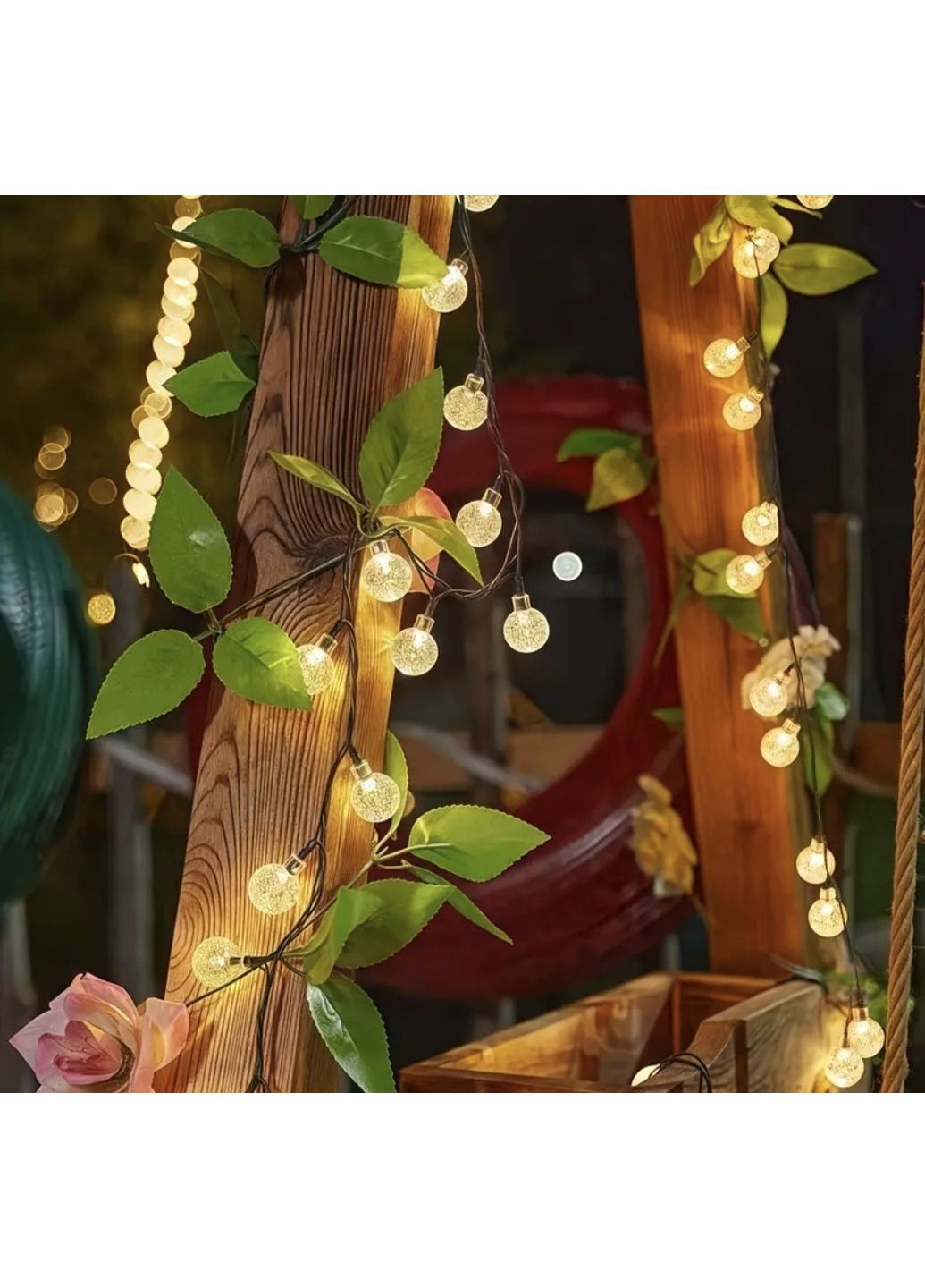 Уличная гирлянда на солнечной батарее с датчиком день/ночь 12 см 100 LED China (365963437)