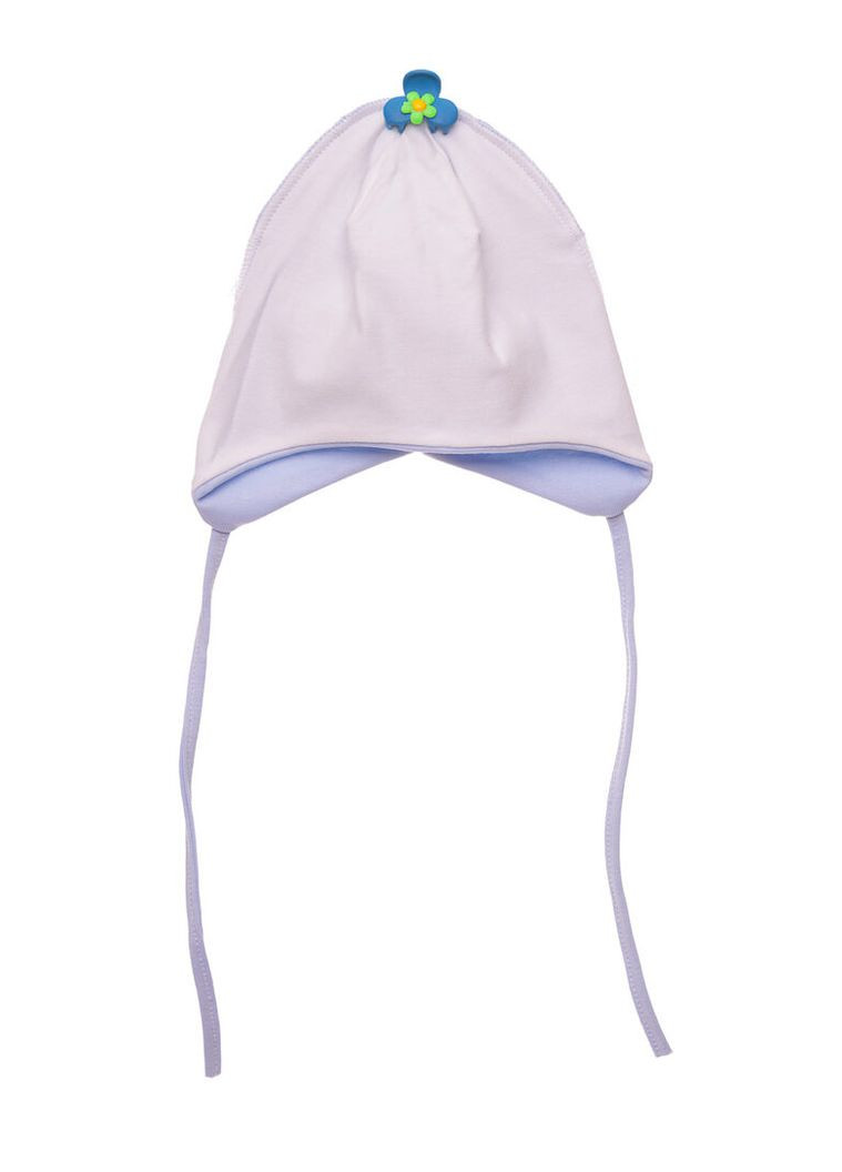 Шапка на зав'язках для хлопчика подвійний трикотаж Nice блакитна 3м+ (50993) BABYKROHA (323469827)