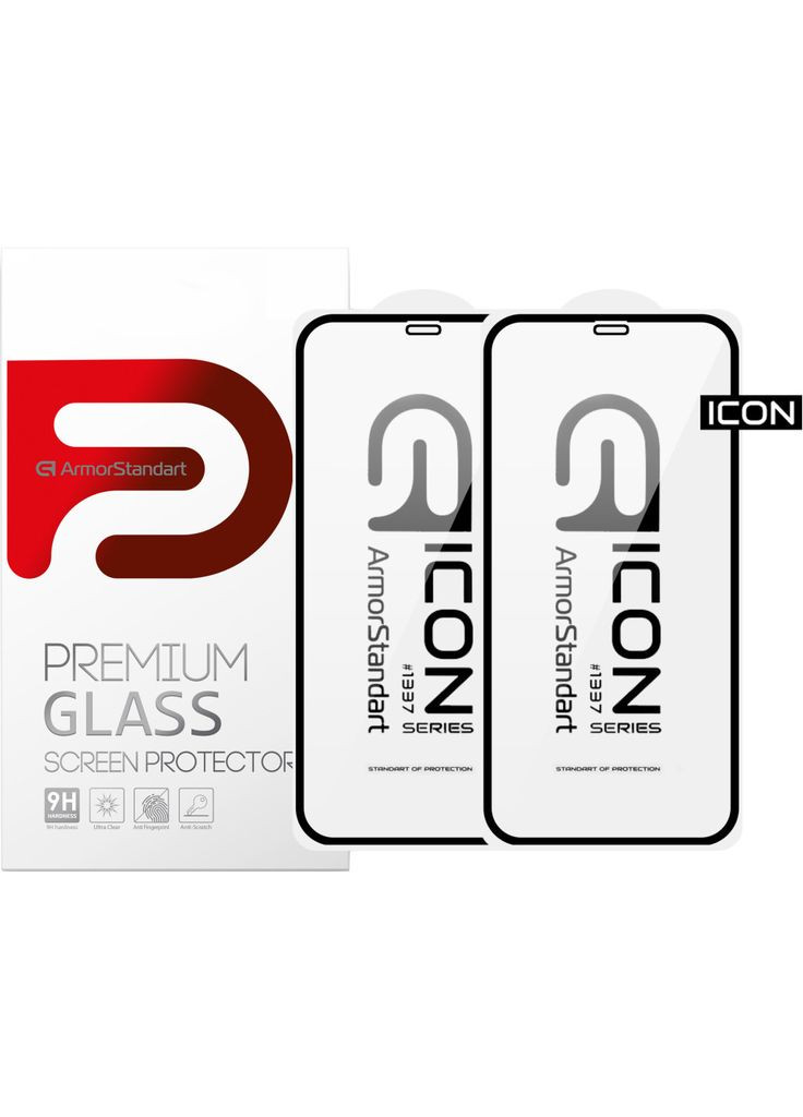 Стекло защитное Icon 3D iPhone 12/12 Pro Black 2pcs (m462246) ArmorStandart Icon 3D iPhone 12 / 12 Pro Black 2pcs (367064311)
