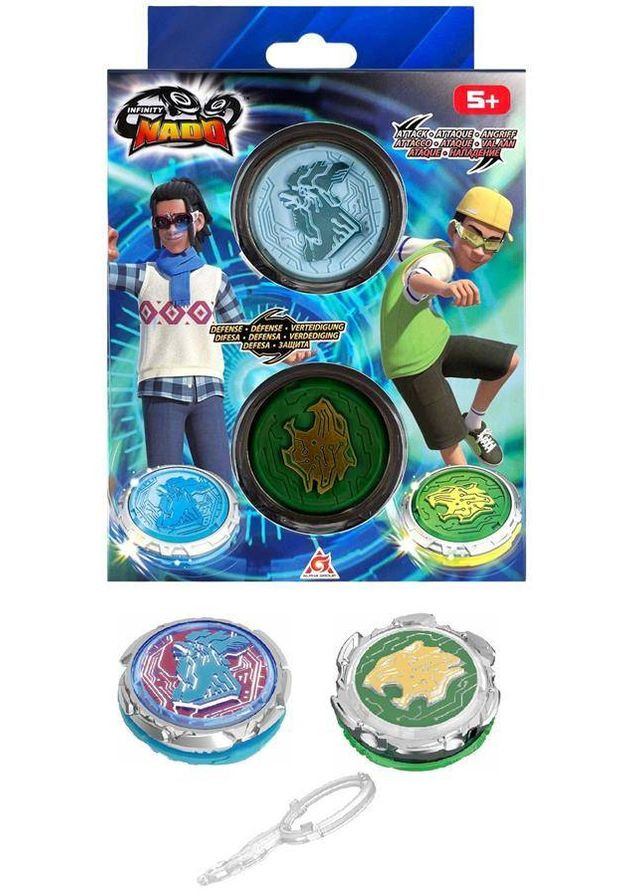 Игровой набор VI Starter Nado Pack Золотой Воин Феникс и Ослепительный Леопард (Gold Warrior Phoenix, Lighting Leo Infinity Nado (369153916)