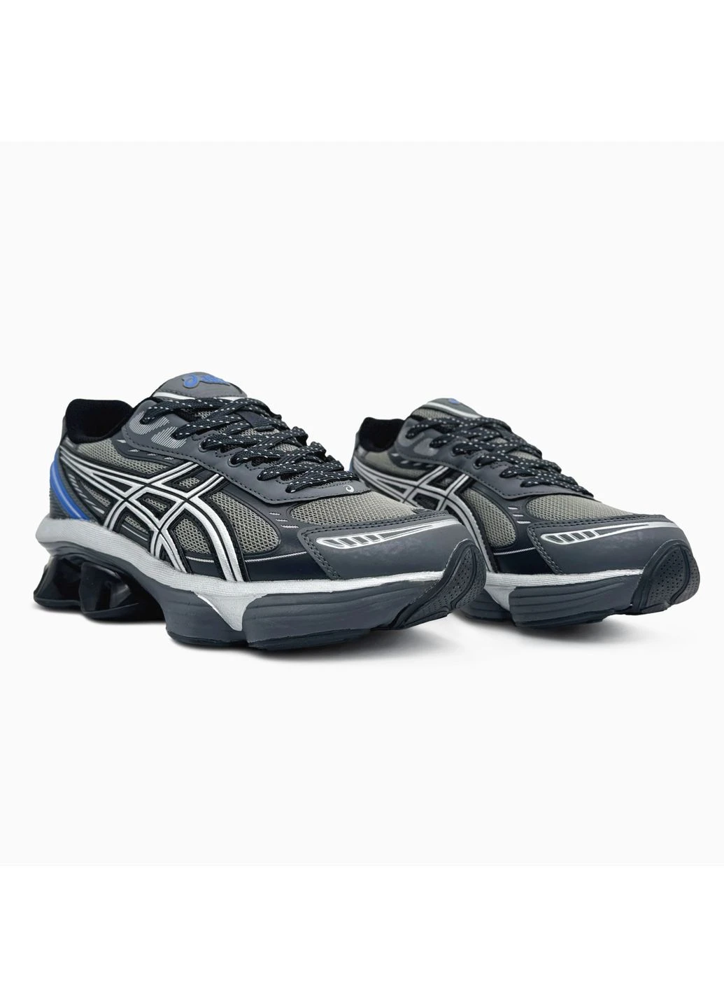 Сірі кросівки чоловічі asics gel-kinetic fluent seal grey/pure silver асікс гель сірі демісезон No Brand