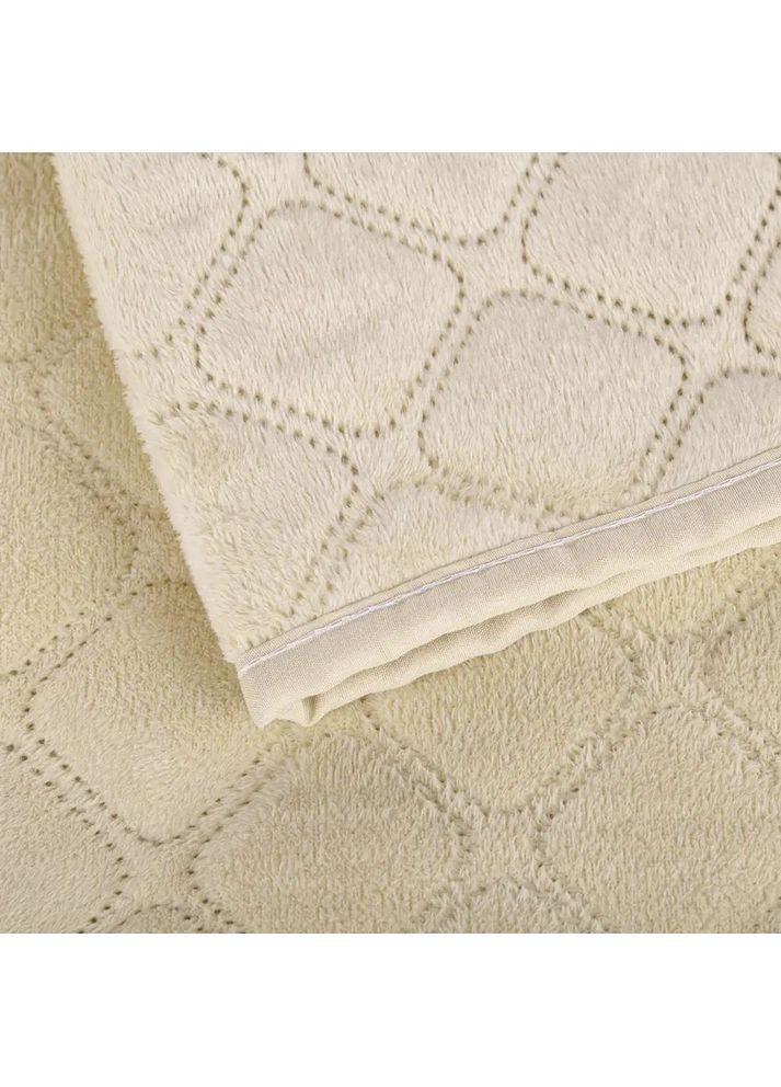 Двуспальное велюровое покрывало 180*240 см гипоаллергенное Бежевое (24190180240) ТЕП (364503589)