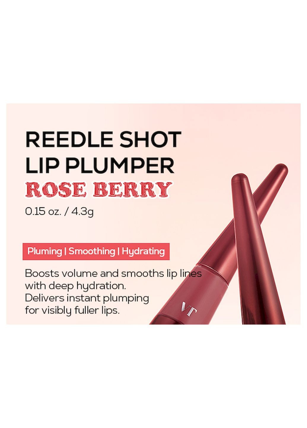 Плампер для увеличения губ REEDLE SHOT LIP PLUMPER ROSEBERRY с микроиглами 4.3 г VT Cosmetics (362046141)