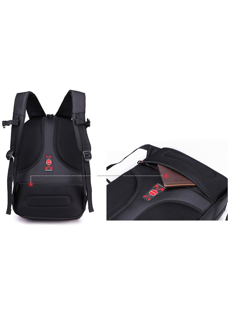 Рюкзак під ноутбуки чорний із червоним логотипом Tigernu (290683256)
