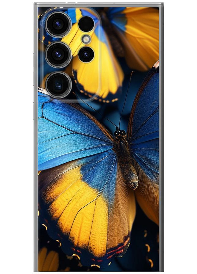 Силіконовий чохол 'Жовто-блакитні метелики' для Endorphone Samsung Galaxy S24 Ultra (285703448)