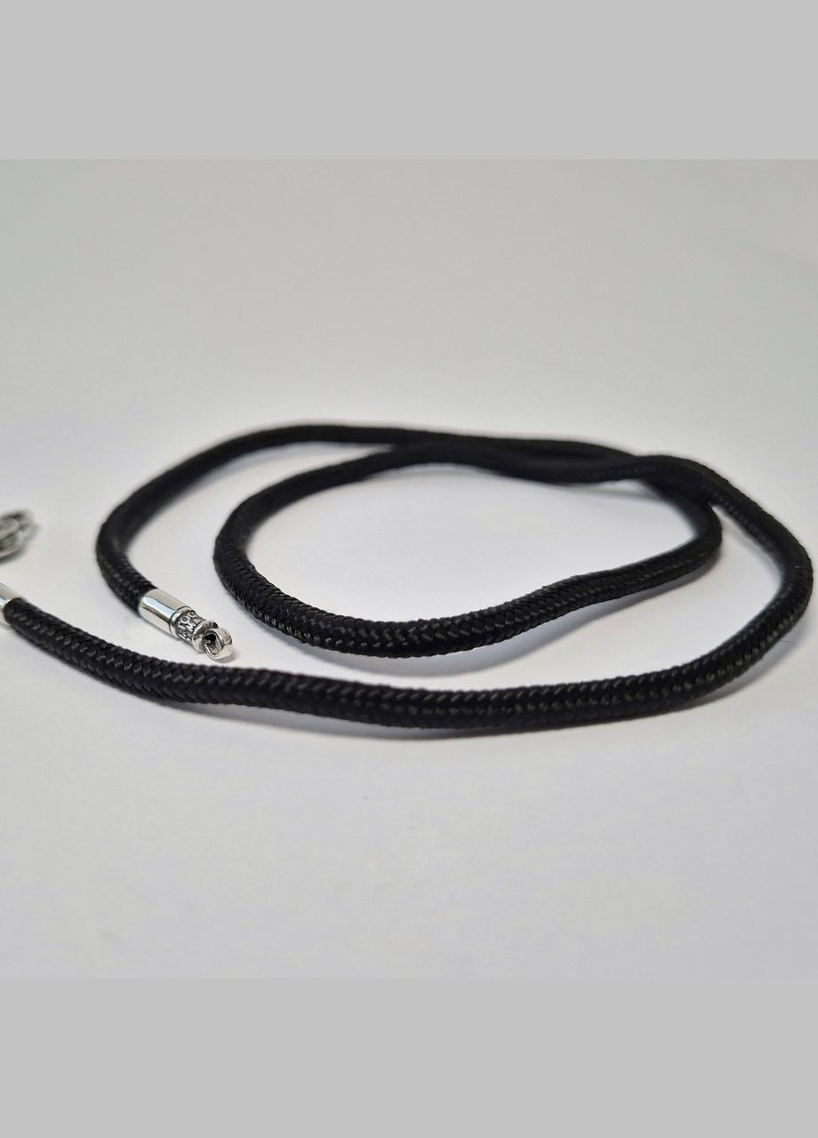 Ювелірний чорний шовковий шнурок см срібло 925 проби чорнене 3 мм (АРТ.1451ч) 3.20г No Brand (306854716)
