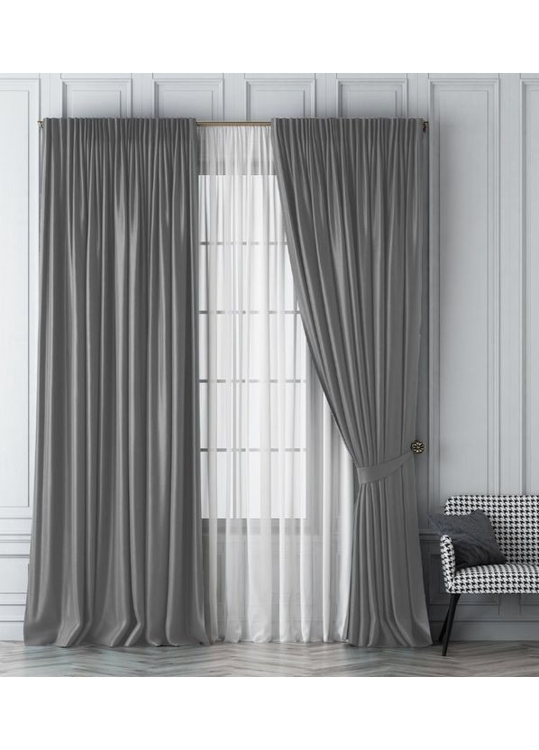 Комплект Штор Софт Блэкаут серый 2 шт 200х250 No Brand (353833799)
